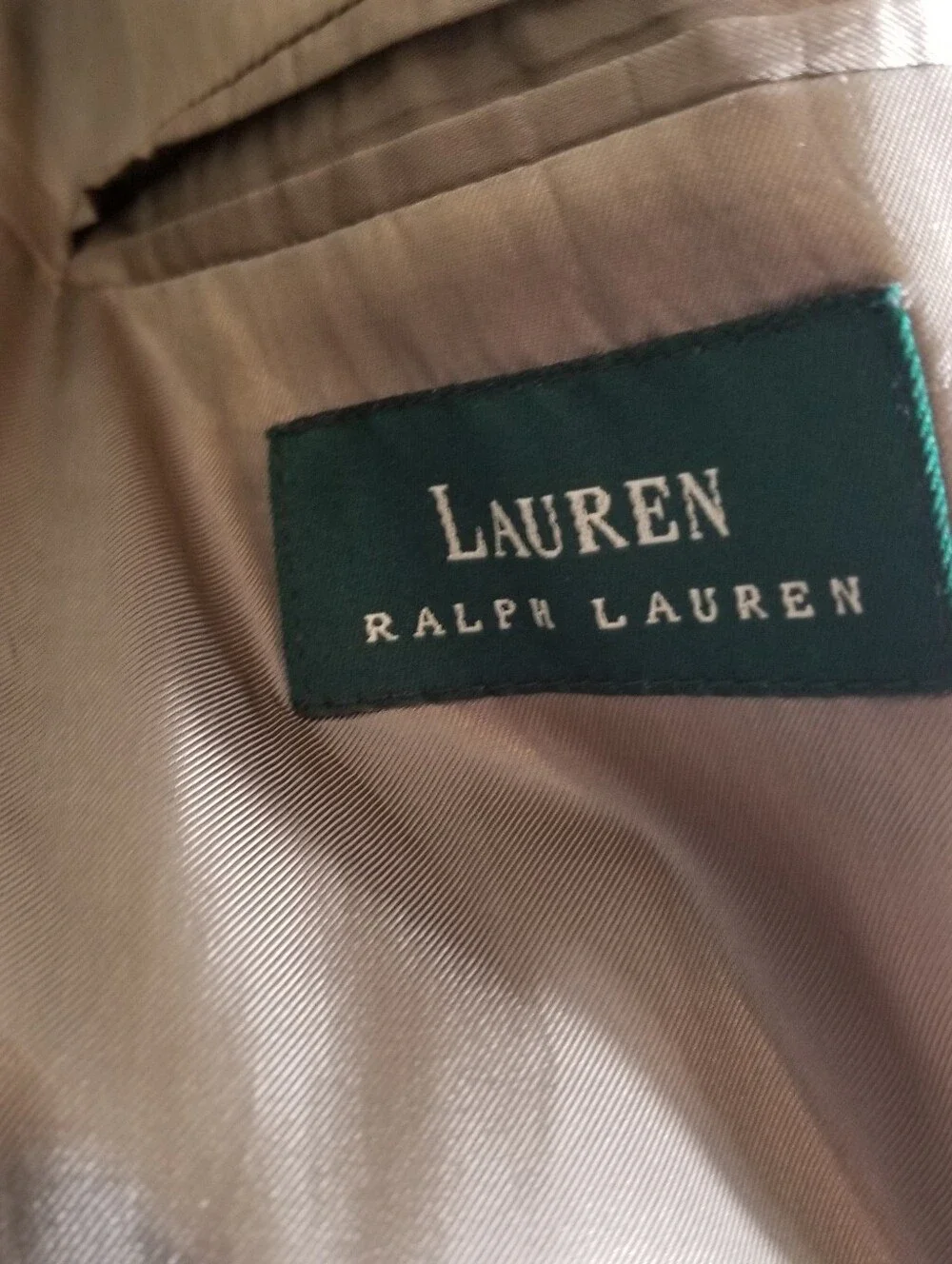 Lauren Ralph Lauren Silk Wool Blazer Men's 46R Brown Patterned Notched Lapel